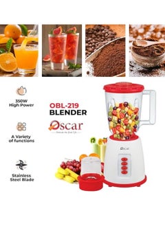 Oscar OBL219 2-in-1 Blender & Mixer Grinder – 350W Powerful Motor, Speed Control with Pulse, Overheat Protection – Red - pzsku/Z4047CF3168D3E231BA3AZ/45/_/1740468034/6d48d5d7-2444-406a-824e-b72505468240