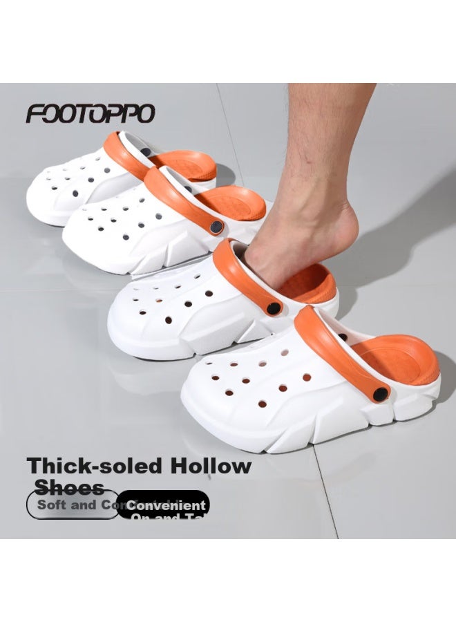 Footoppo Thick-soled Perforated Shoes For Men, Summer Outdoor Beach Slippers, Comfortable Cushioning Sandals For Men, Non-slip And Odor-resistant Bubble Sandals - Image 1