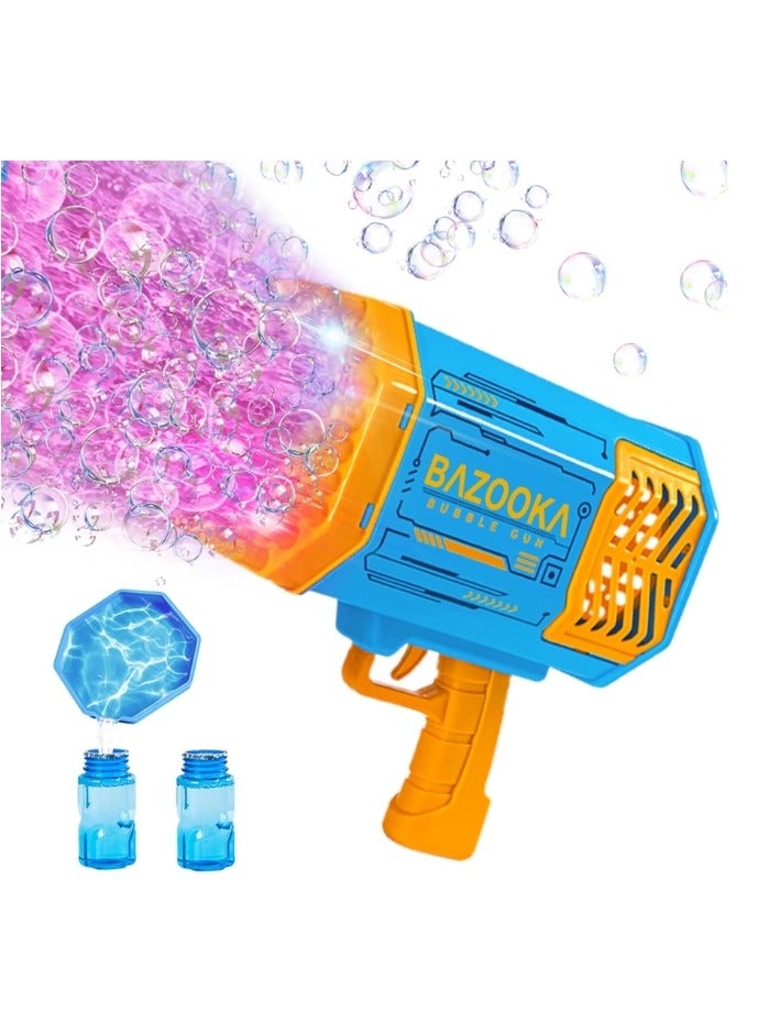 Bazooka 69-Hole Bubble Gun Machine with Lights | Blue Bubble Blower for Kids & Adults | Includes Bubble Solution | Perfect for Birthday, Wedding, and Party Fun - Image 1