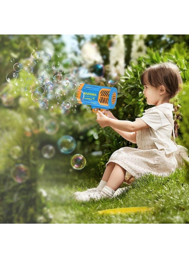 Bazooka 69-Hole Bubble Gun Machine with Lights | Blue Bubble Blower for Kids & Adults | Includes Bubble Solution | Perfect for Birthday, Wedding, and Party Fun - Image 5