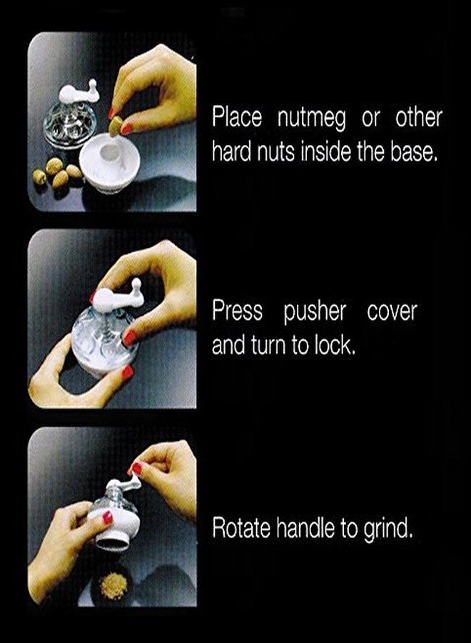 Tredoni Nutmeg Grinder Mill Chopper, Hard Nuts/Almond/Spices Mill Rotary Grater, White - Image 5