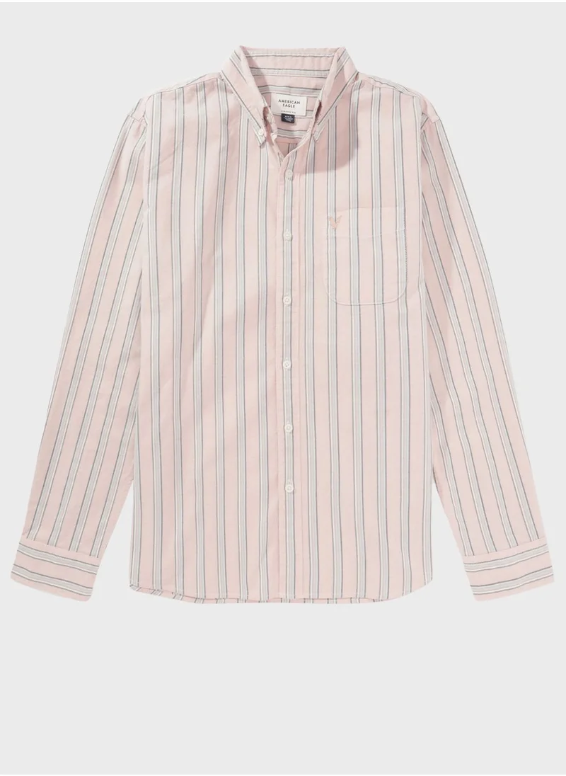 American Eagle Stripe Detail Classic Fit Shirt