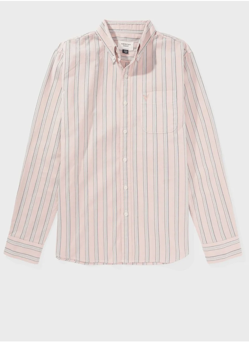 American Eagle Stripe Detail Classic Fit Shirt