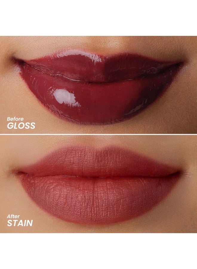 LAMIOR Hydrating Lip Gloss Stain, 2-in-1 Ultra Glossy Shine & Long-Lasting | Lip Tint, Non-Sticky Lightweight High Pigment, Peptide, Astaxanthin & Kakadu Plum Infused, Vegan Cruelty Free(Maple Bean) - Image 3