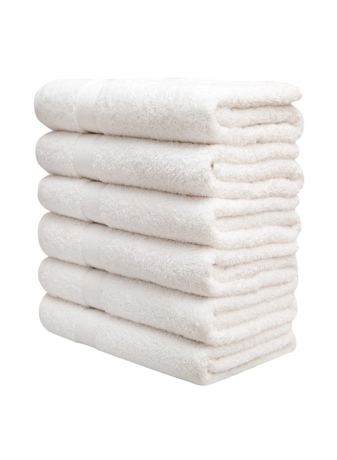 PH Pleasant Home Pleasant Home Bath Towels Set of 6 (24” x 50”) 100% Cotton, 515 GSM | Lightweight, Soft & Absorbent Luxury Towels for Bathroom | for Gym, Pool & Spa | 6 Pack, White  - Image 1