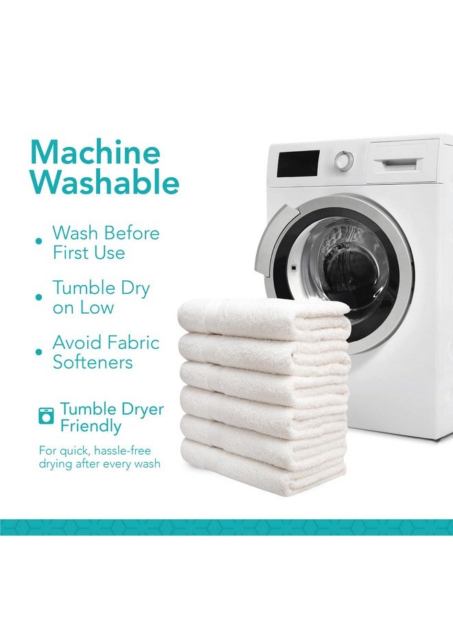 PH Pleasant Home Pleasant Home Bath Towels Set of 6 (24” x 50”) 100% Cotton, 515 GSM | Lightweight, Soft & Absorbent Luxury Towels for Bathroom | for Gym, Pool & Spa | 6 Pack, White  - Image 5