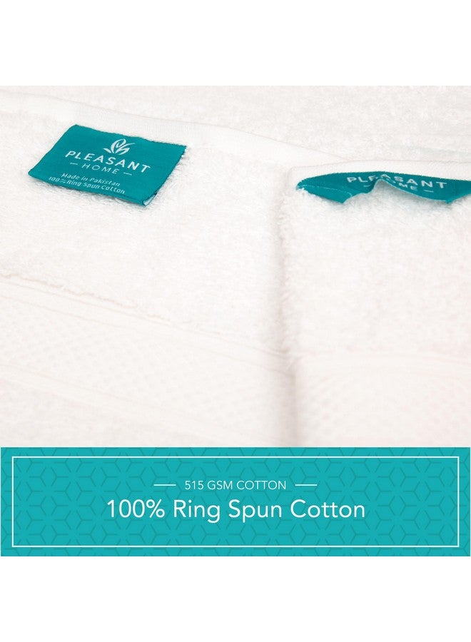 PH Pleasant Home Pleasant Home Bath Towels Set of 6 (24” x 50”) 100% Cotton, 515 GSM | Lightweight, Soft & Absorbent Luxury Towels for Bathroom | for Gym, Pool & Spa | 6 Pack, White  - Image 4
