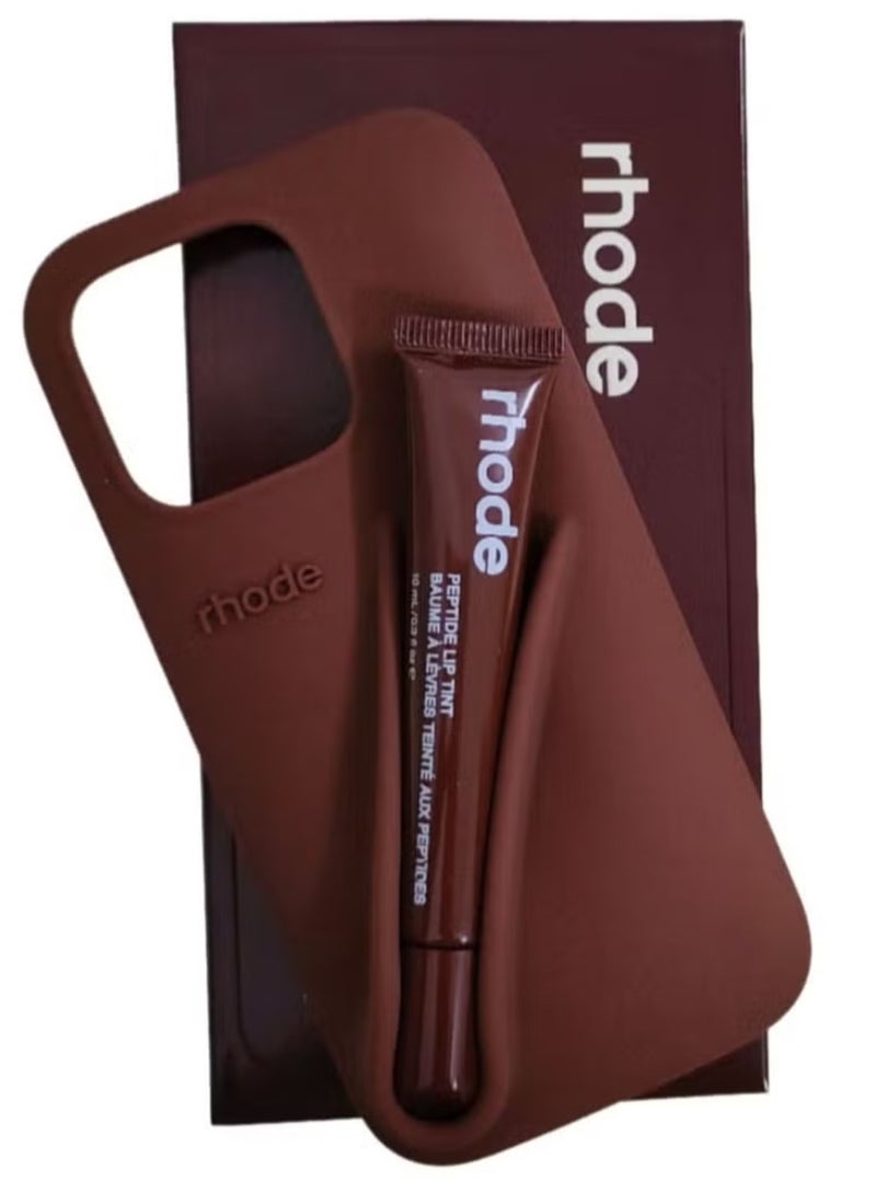 rhode Peptide Lip Tint (Espresso) + Summer Lip Case Case (Espresso) - Limited Edition Suitable - Image 1