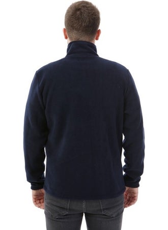 Honest Bato Collar Full Zipper Jacket Navy Blue  - Image 3