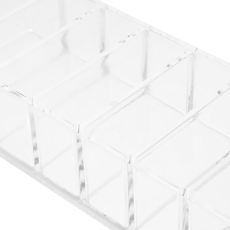 2pcs Makeup Container Organizer with 8 Compartments, Plastic Cosmetic Storage Box for Blusher, Eyeshadow, Lipstick Display, Divided Makeup Organizer for Vanity and Travel - Image 3