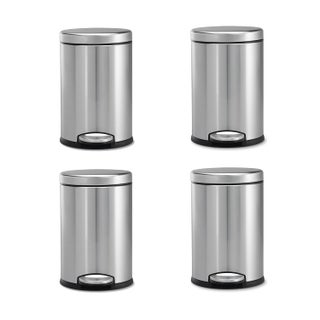Mofna Stainless Steel Silver Pedal Dustbin Trash can Paper Bin Round Shape use for Home Office Kitchen Bathroom Set of 1 8X12 7 Liter - pzsku/Z404814EBED68DFE49318Z/45/1746563090/e6591063-2e39-4142-8b3e-8a15465bb982