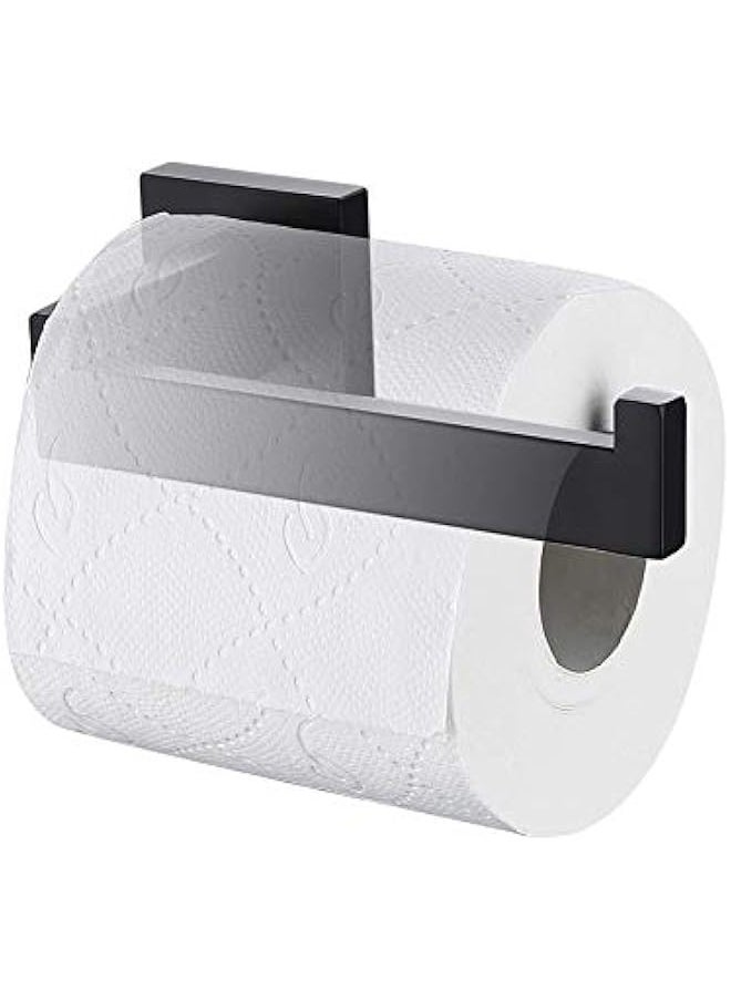 Generic - Toilet Paper Holder Matte Black, Toilet Tissue Roll Holders Dispenser and Hangers Wall Mounted for Bathroom & Kitchen, Stainless Steel Modern Square Style - Image 1
