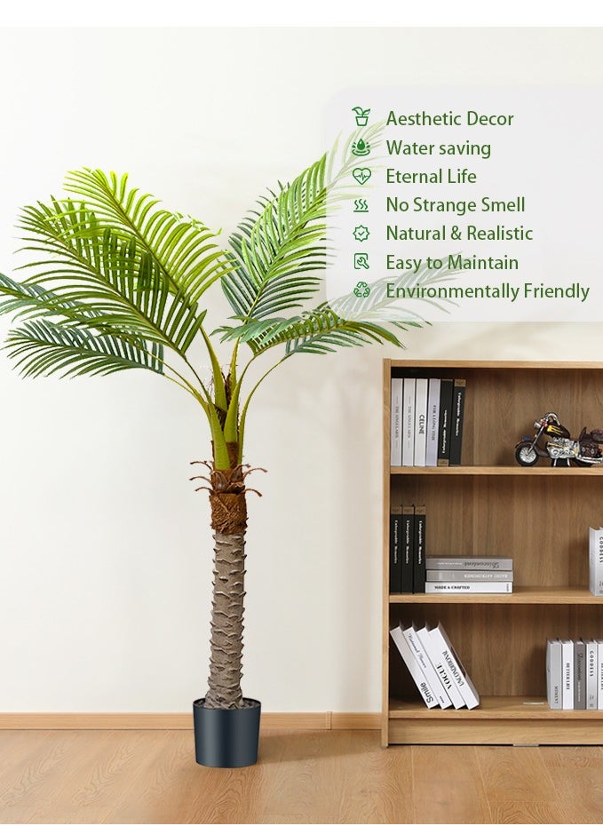 Generic Artificial Areca Palm Plant 160CM Fake Tropical Palm Tree, Faux Dypsis Lutescens Plants in Pot for Indoor Outdoor House Home Office Garden Modern Decoration Housewarming Gift-Set  - Image 4