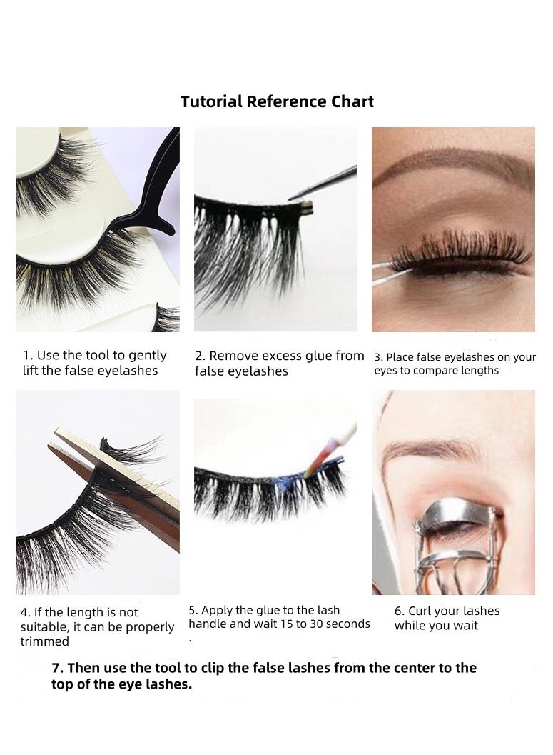 Generic (6 Pairs) Soft Curly False Eyelashes Reusable Fluffy False Eyelashes 5D Curl for Makeup  - Image 4