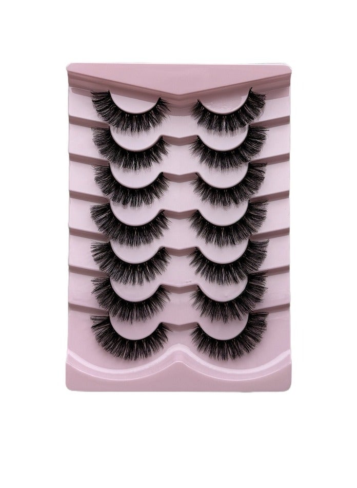 (7 Pairs) Soft Curly False Eyelashes Reusable Fluffy False Eyelashes 5D Curl for Makeup - Image 2