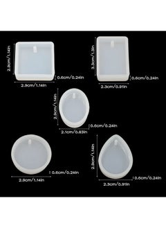 FineGood 20 Pcs Jewelry Resin Molds, Resin Molds Silicone DIY Earring Silicone Mold for Epoxy Resin Necklace Pendant Jewelry Making Kit with 20 Keychains  - Image 3