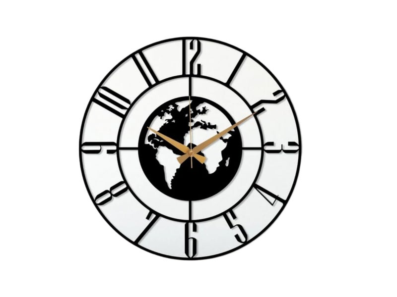 Reyox Material Metal Wall Clock Big Size Wall Clock Modern Clocks for Living Room Stylish Wall Clocks for Home Antique Big Size Modern Wall Watch for Home DecorBlack40 cm DA125
