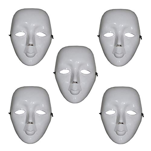 Kaku Fancy Dresses Mime Face Mask for Kids Halloween Party/Mime Face for Plays, Stage Shows - Pack of 5 - Image 1