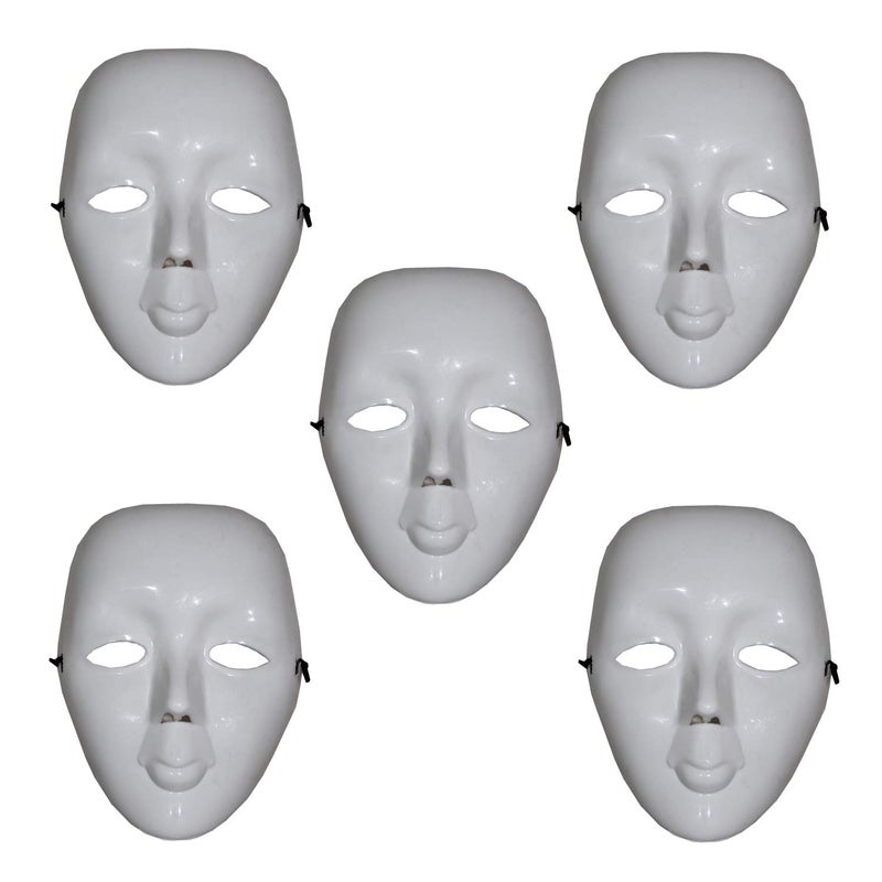 Kaku Fancy Dresses Mime Face Mask for Kids Halloween Party/Mime Face for Plays, Stage Shows - Pack of 5 - Image 2