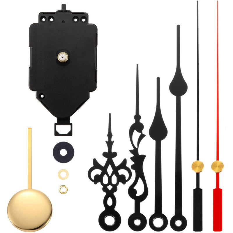 Hicarer Quartz Pendulum Clock Movement Mechanism DIY Repair Parts Replacement with 2 Pairs Hands and Pendulum for DIY Clock Repair