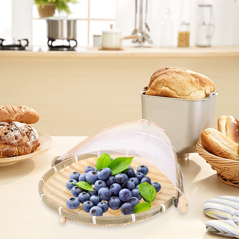 Food Serving Tent Basket Food Storage Basket with Gauze Cover Food Tray - Image 5