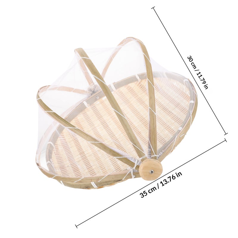 Food Serving Tent Basket Food Storage Basket with Gauze Cover Food Tray - Image 2