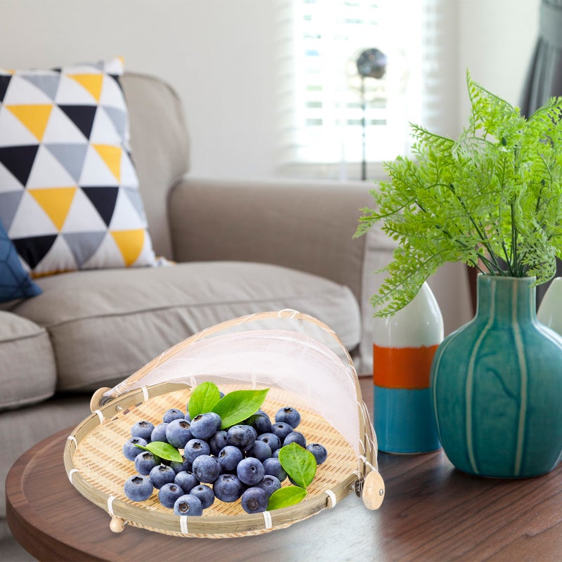 Food Serving Tent Basket Food Storage Basket with Gauze Cover Food Tray - Image 3