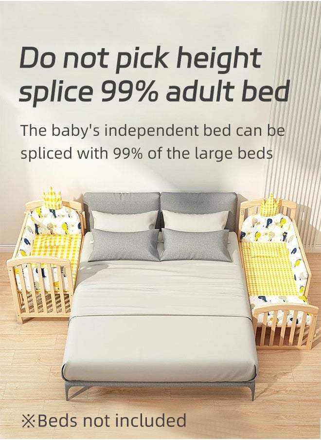 Soft Touch - Baby Bed Baby Bedside Crib Multifunctional Wooden Infant Crib Bed With Foldable Storage Board - Image 1