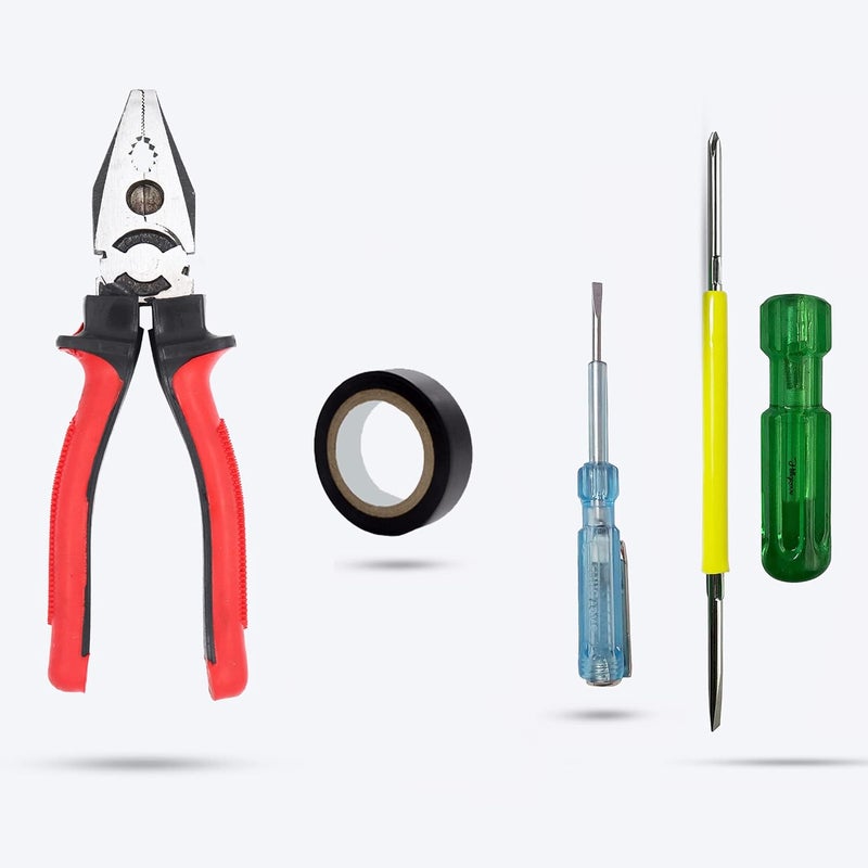 Hillgrove HGCM285M1 8inch Heavy Duty Grip Combination Pilash Hand Tool Lineman Plier with Electrical Tape Line Tester and 2in1 Screwdriver - Image 1