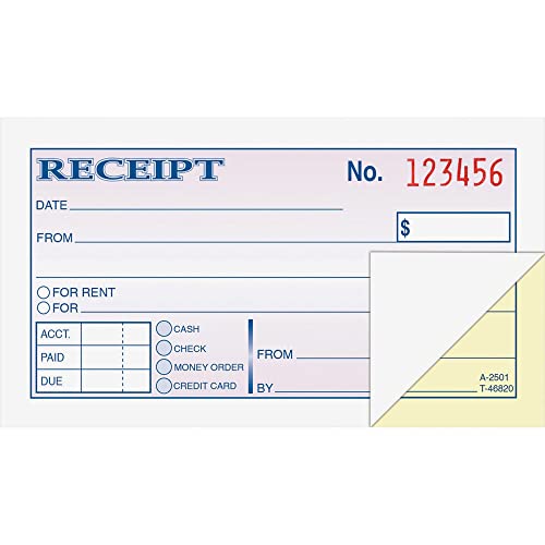 Adams Money and Rent Receipt, 2-3/4 x 5-3/8 Inches, 2-Parts, Carbonless, White/Canary, 50 Sets per Book (DC2501) - Image 3