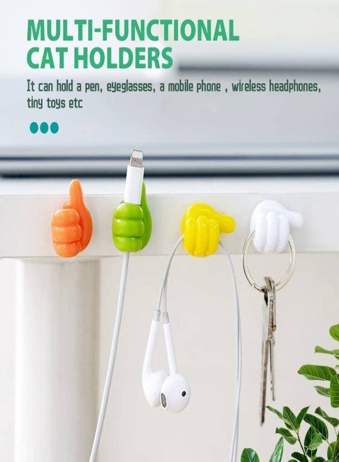 TEZURTH 5 Pc Silicone Thumb Wall Stick-on Hook Multipurpose Car Adhesive Cable Wire Clip Key Hanger Holder for Hanging Hangers Bedroom & Kitchen Accessories Items - BZ4137 - Image 4