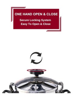 Dac 5 Liter Aluminum Pressure Cooker 22CM Medium Capacity Fast Cooking Pot with Secure Lock Lid Heat Resistant Handles and Built in Pressure Indicator Perfect for Families Meal Prep and Daily Use  - Image 5