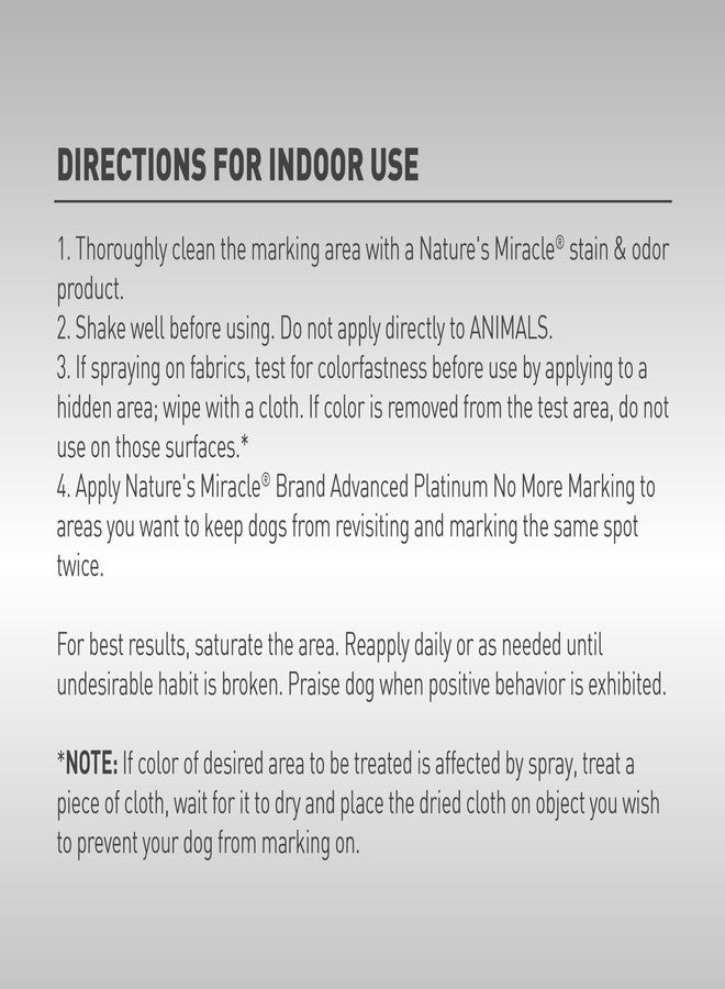 نايتشرز ميريكل منتج Nature's Miracle Advanced Platinum No More Marking، سعة 128 أونصة، يساعد على منع الحيوانات الأليفة من التبول في غير أماكنها المخصصة. - Image 3