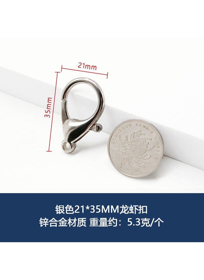 Wholesale Spring Clasp Lobster Claw for DIY Bag Silver 21x 35mm lobster clasp one 
