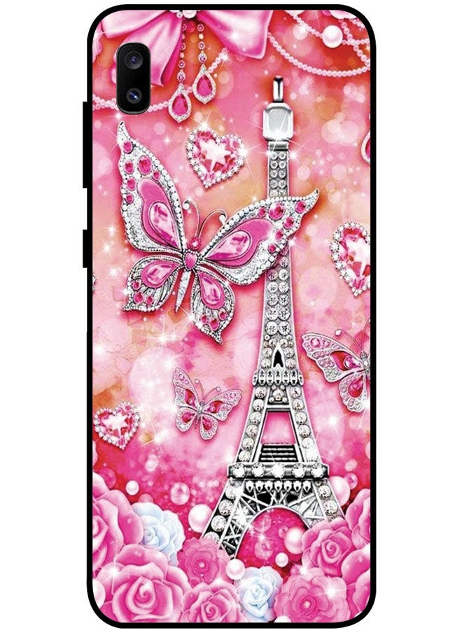 EYE CATCH Protective Case Cover For Samsung Galaxy A30 Smart Series Printed Protective Case Cover for Samsung A30 Butterfly & Paris - Image 1