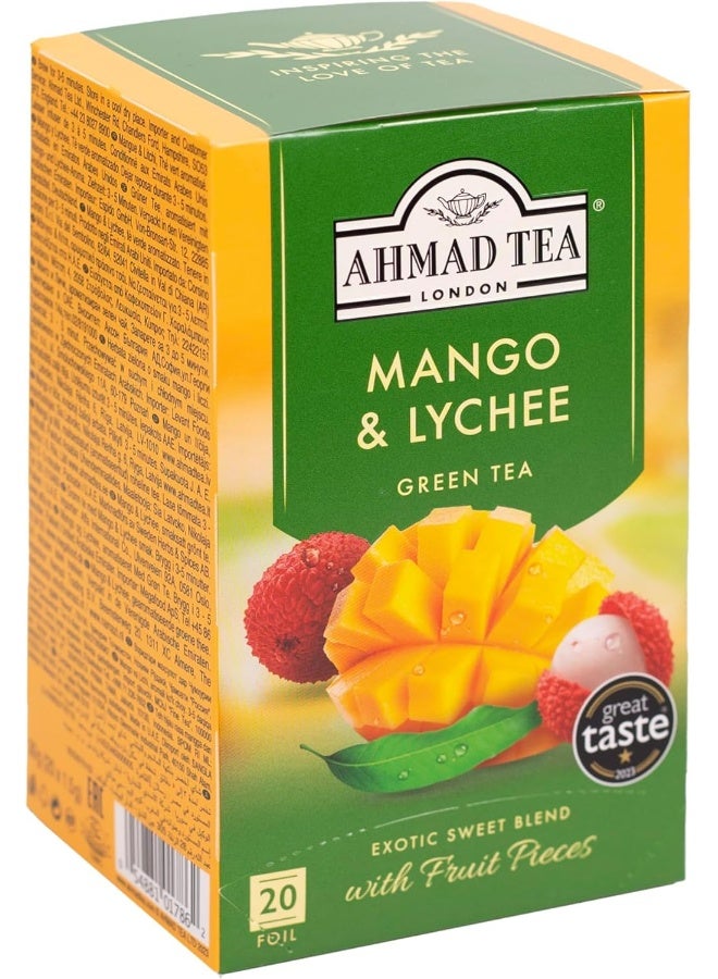 Ahmad Tea Green Tea with Mango & Lychee - 20 Tea Bags - Image 5