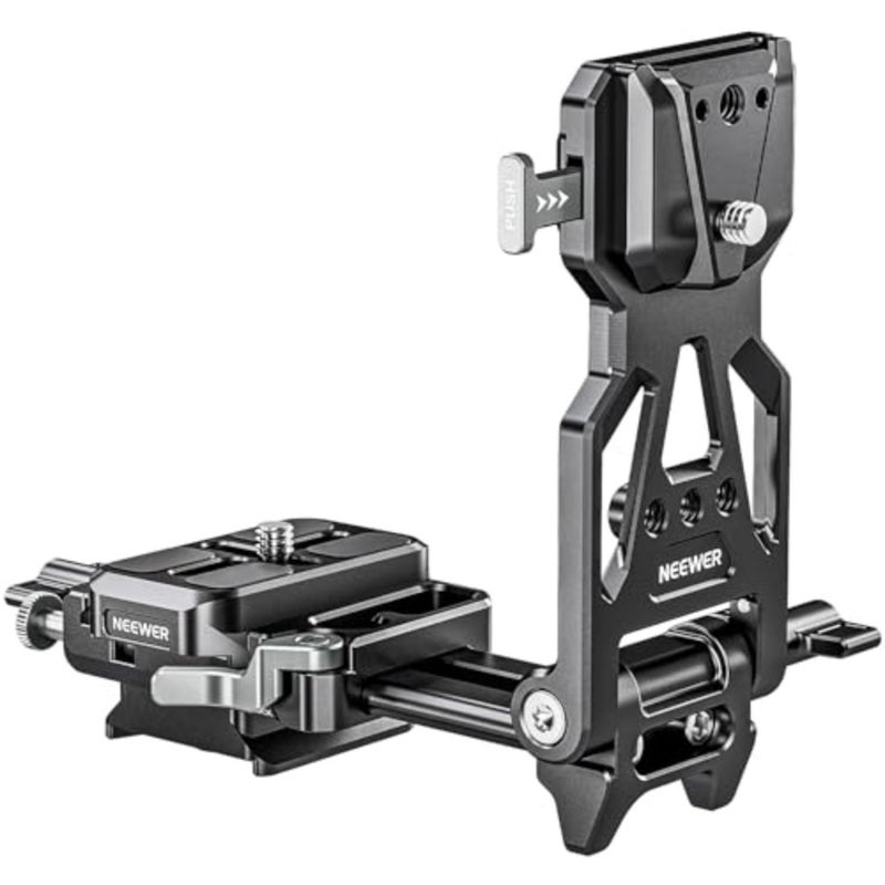 V Mount Battery Plate for Camera Cage and Video Rig: Aluminum, Black, Foldable Arca-Type Quick Release Compatibility with DJI RS4 RS3 Gimbal - Image 1