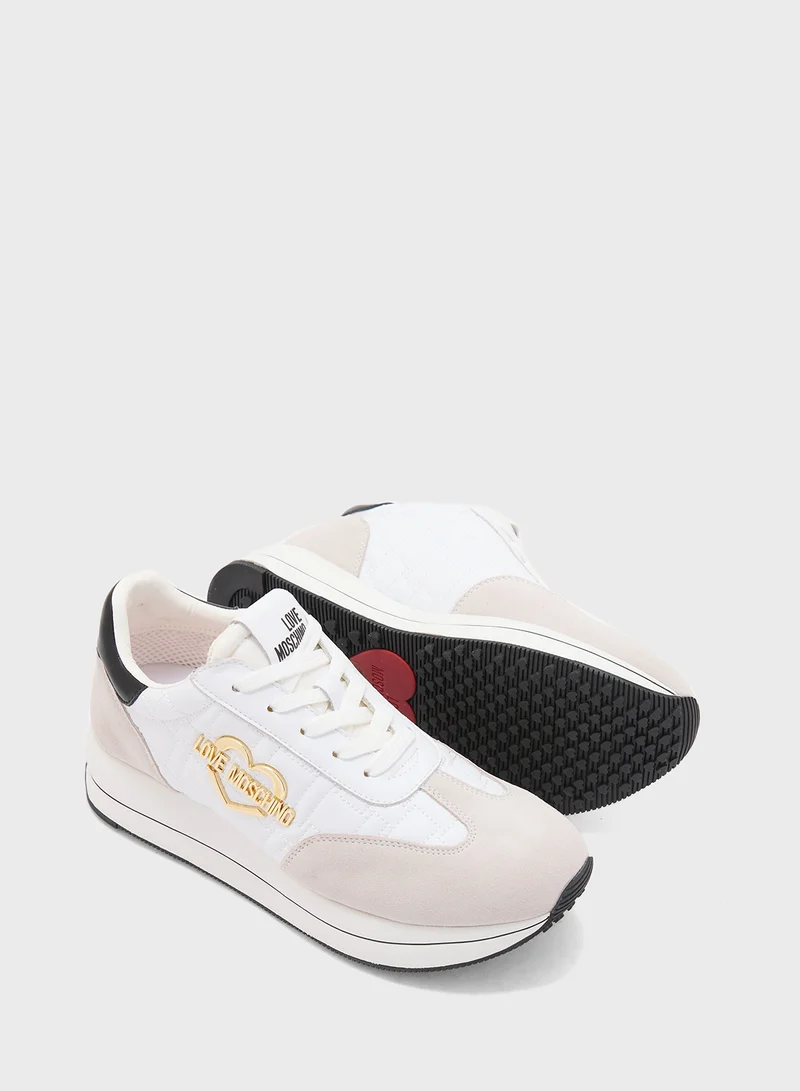 Love Moschino Lace Up Low Top Sneakers