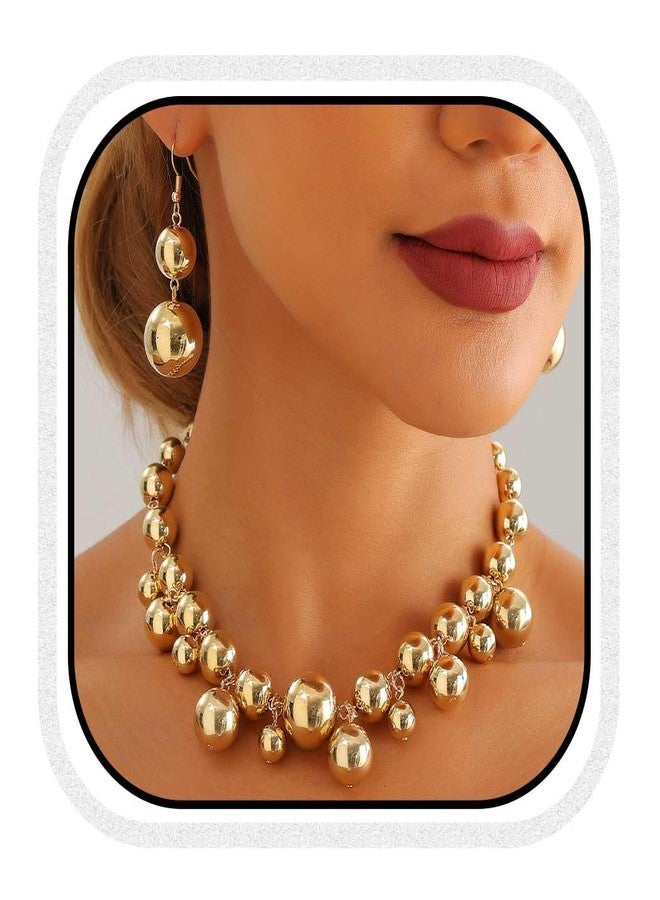 CLOACE Chunky Pearl Choker Necklace Set Gold Beaded Punk Necklaces Dainty Jewelry Accessories for Women (G-A) - Image 1