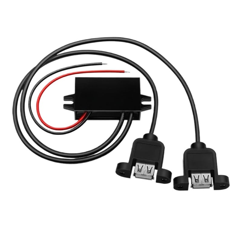 Dual Ear USB DC DC 12V 24V to 5V 3A 15W Step Down Converter Module with Reverse Protection - Image 5