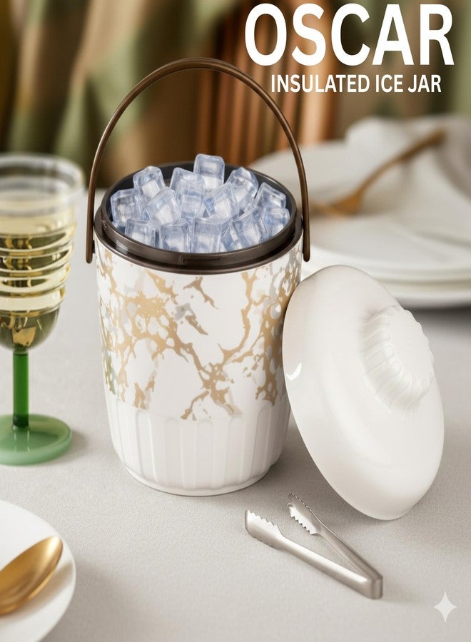Nabhya Oscar 2 Litre Ice Pail Plastic,Ice Bucket, Insulated ice Box with Stainless Steel Tong Plastic Ice Bucket (Oscar_Grey) - Image 2