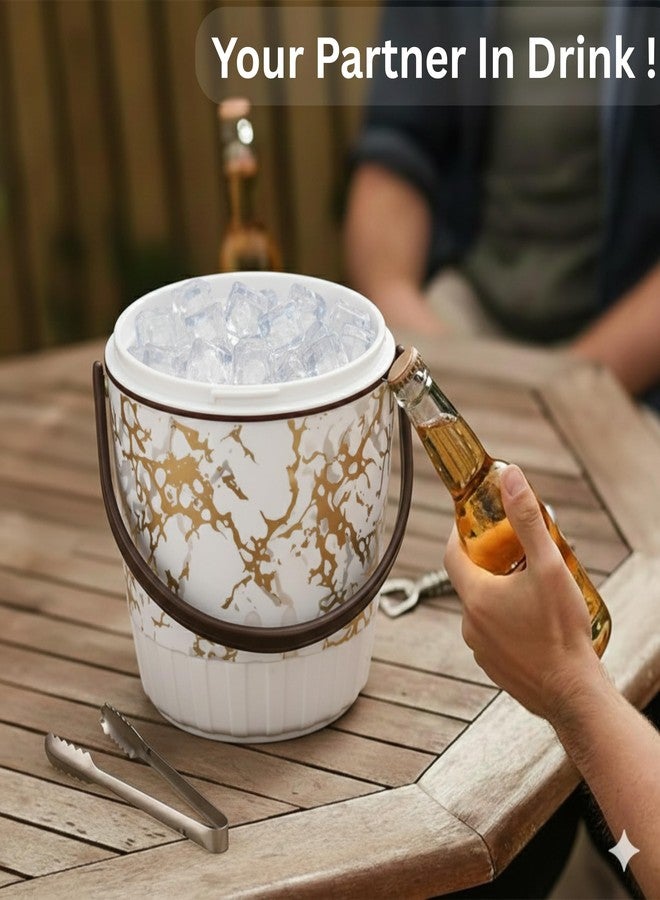 Nabhya Oscar 2 Litre Ice Pail Plastic,Ice Bucket, Insulated ice Box with Stainless Steel Tong Plastic Ice Bucket (Oscar_Grey) - Image 3