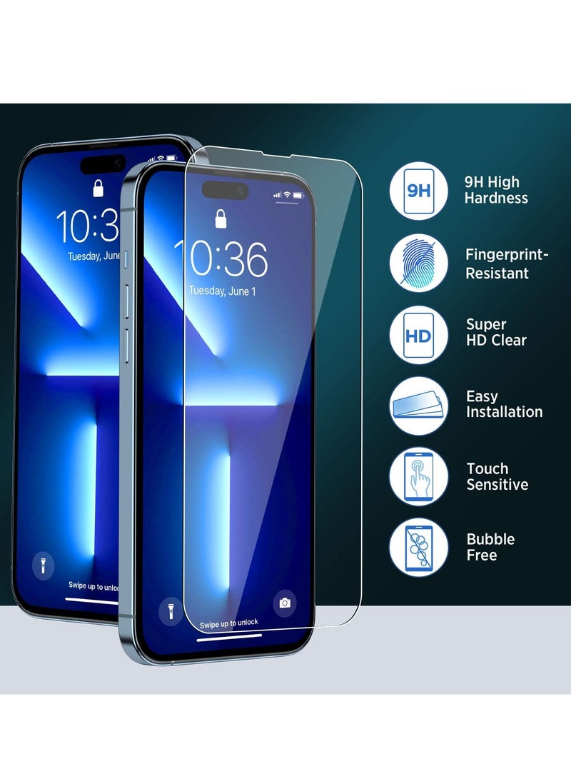 BORTONY Tempered Glass Screen Protector for 14 Pro 6.1 Inch Easy Installation Bubble Free HD Clear Scratch Resistant Anti-Fingerprint Full Screen Coverage Compatible with Apple iPhone 14 Pro - Image 4