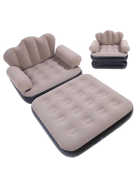 Inflatable Sofa Bed – Thickened Flocking PVC, Folded Size 100 X 98 X 90cm, 200KG Large Load Capacity – Easy to Store, Coffee Color – Perfect for Traveling, Camping, and Home Use