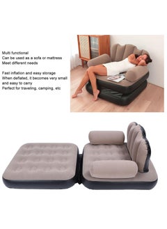 TIGER Inflatable Sofa Bed – Thickened Flocking PVC, Folded Size 100 X 98 X 90cm, 200KG Large Load Capacity – Easy to Store, Coffee Color – Perfect for Traveling, Camping, and Home Use  - Image 4
