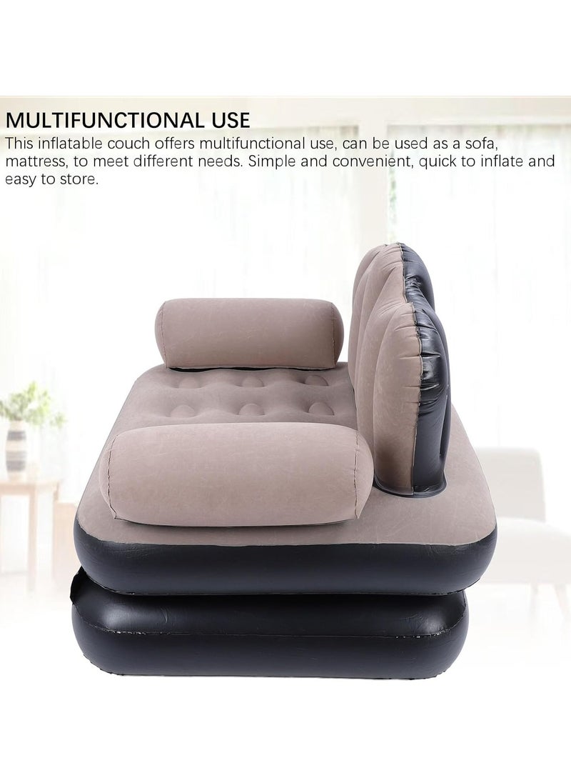 TIGER Inflatable Sofa Bed – Thickened Flocking PVC, Folded Size 100 X 98 X 90cm, 200KG Large Load Capacity – Easy to Store, Coffee Color – Perfect for Traveling, Camping, and Home Use  - Image 5