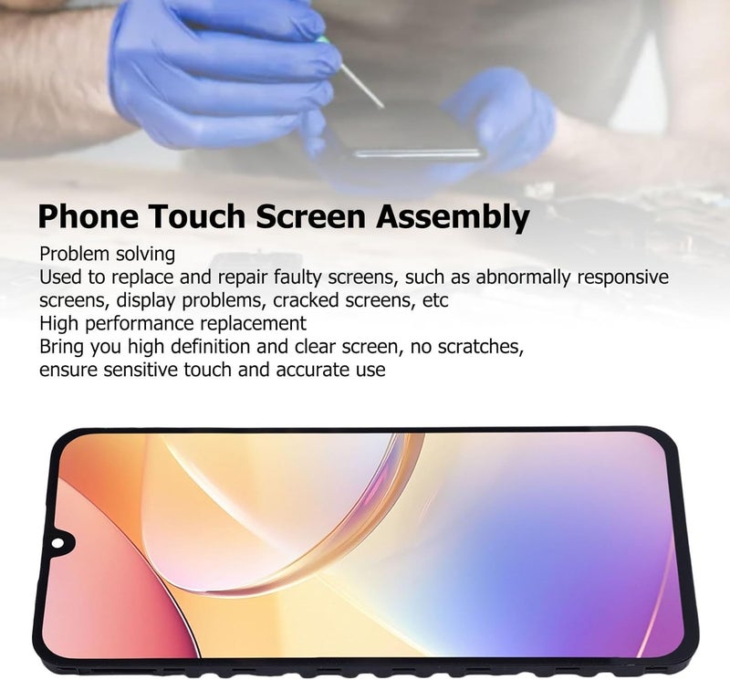 JTLB Phone Touch Screen Assembly for 4G with Organic LED Display, 6.6 inch Screen Replacement for A165, Repair Tools Fingerprint Support - Image 3