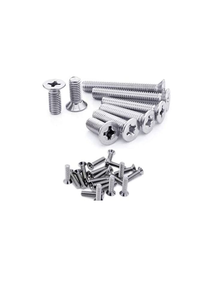 Machine Screw CSK Philip & Countersunk Head for DIY Electrical & Kitchen Furniture Pull Cabinet Door Handles Pack of 25 (M4 X 20 MM) - Image 1