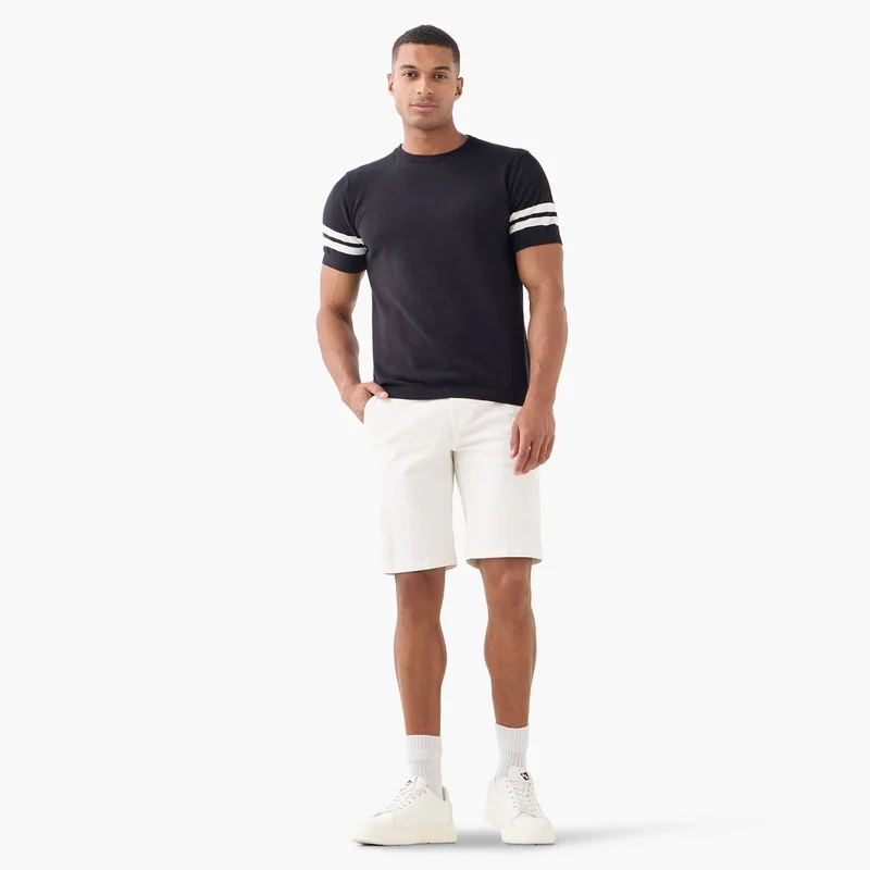 Splash FAV Stripe Detail Crew Neck T-shirt