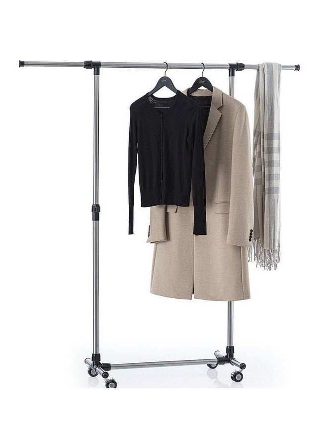 حامل ماكينة تحضير حامل ملابس فينوس قابل للتمديد بسكة واحدة من الستانلستيل باللونين الفضي والأسود، 160 × 43 × 150 سم، 917999073 - Image 2